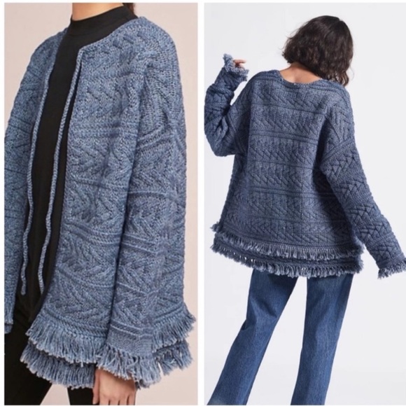 Current Elliott Cable Fringe Cardigan Sweater - Picture 6 of 13